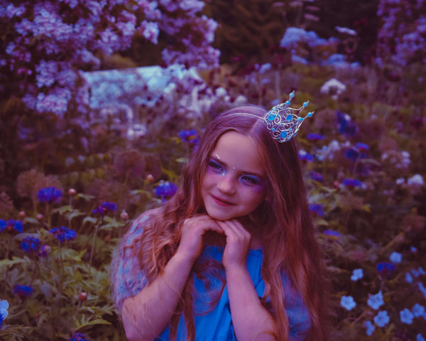 Alice blue miniature princess crystal crown