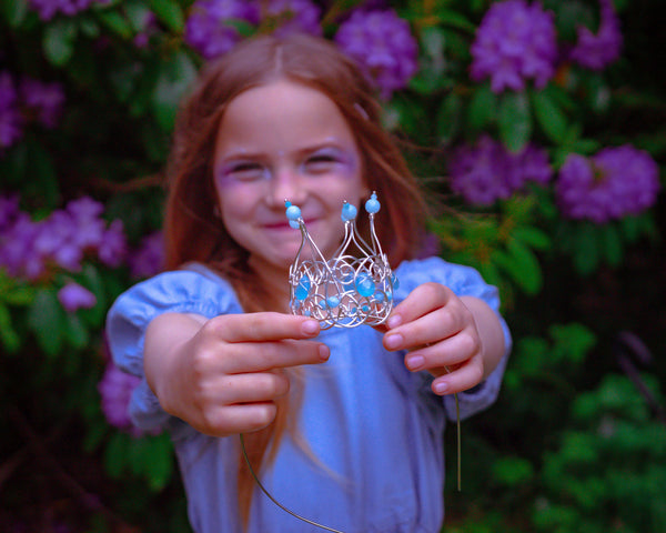 Alice blue miniature princess crystal crown