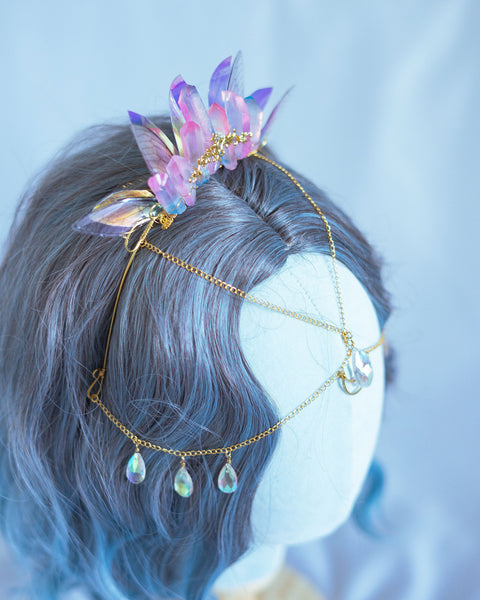 Fairy wings crystal iridescent crown