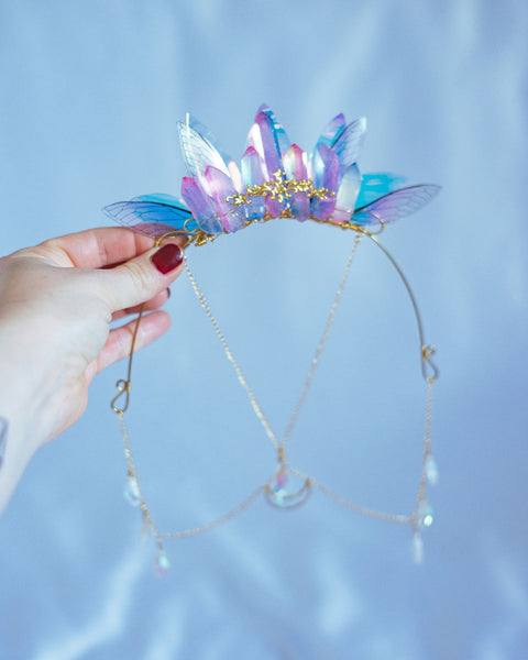 Fairy wings crystal iridescent crown