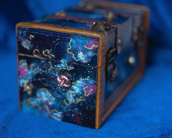 Vintage atlas celestial hand painted box