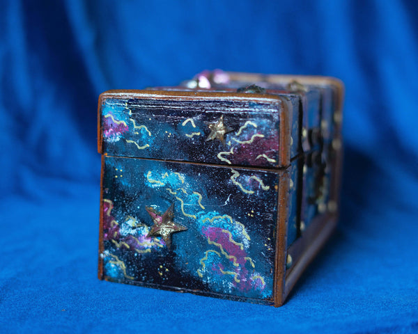 Vintage atlas celestial hand painted box