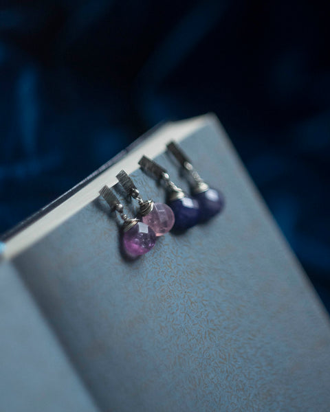 Farrah Silver Amethyst / Lapis lazuli earrings