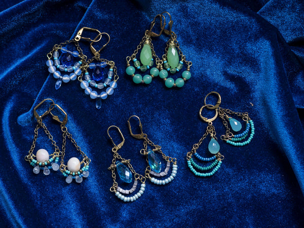 Love and light gemstone boho earrings