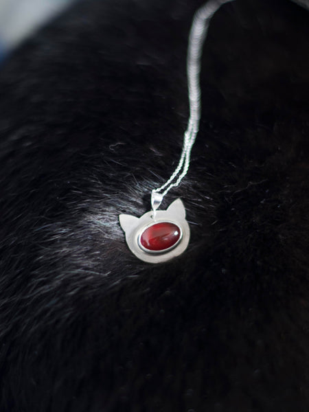 Meow Cat silver pendant