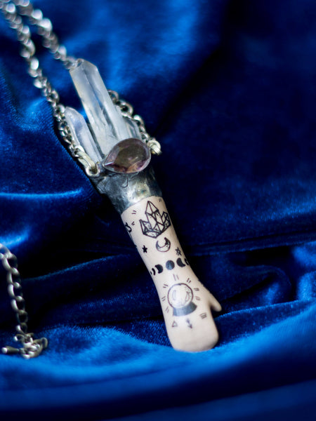 Tattoo dolls arms crystal pendants