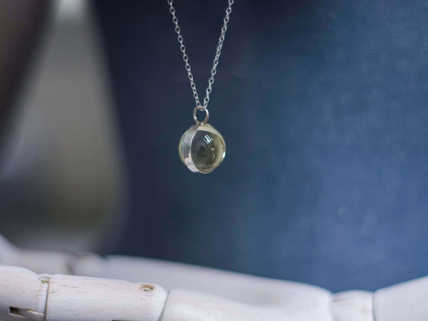 Silver LaLuna Orb Crystal Globe pendant in Amethysth, Rose and Clear Quartz - MoonDome - 4