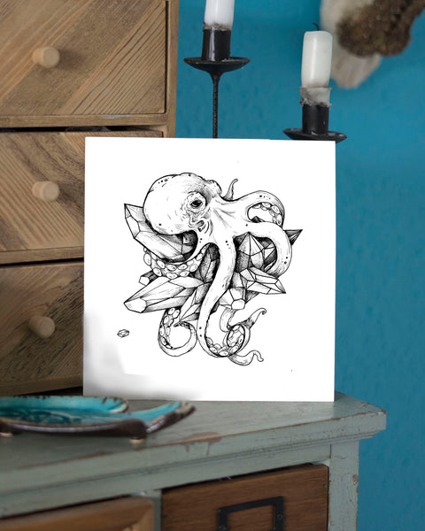 Octopus and Crystal art print